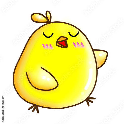 Cute yellow cartoon chick.