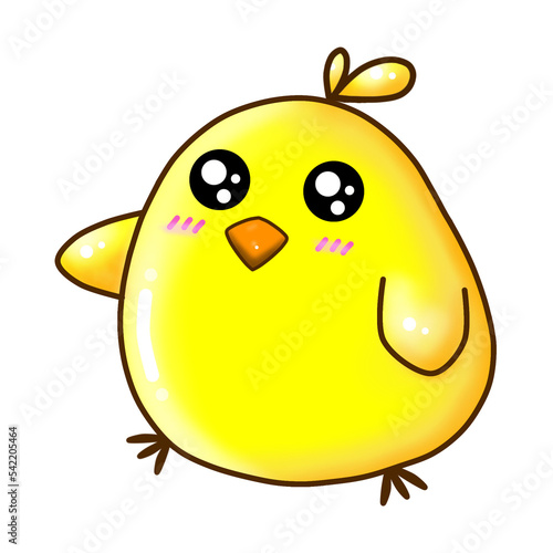 Cute yellow cartoon chick.
