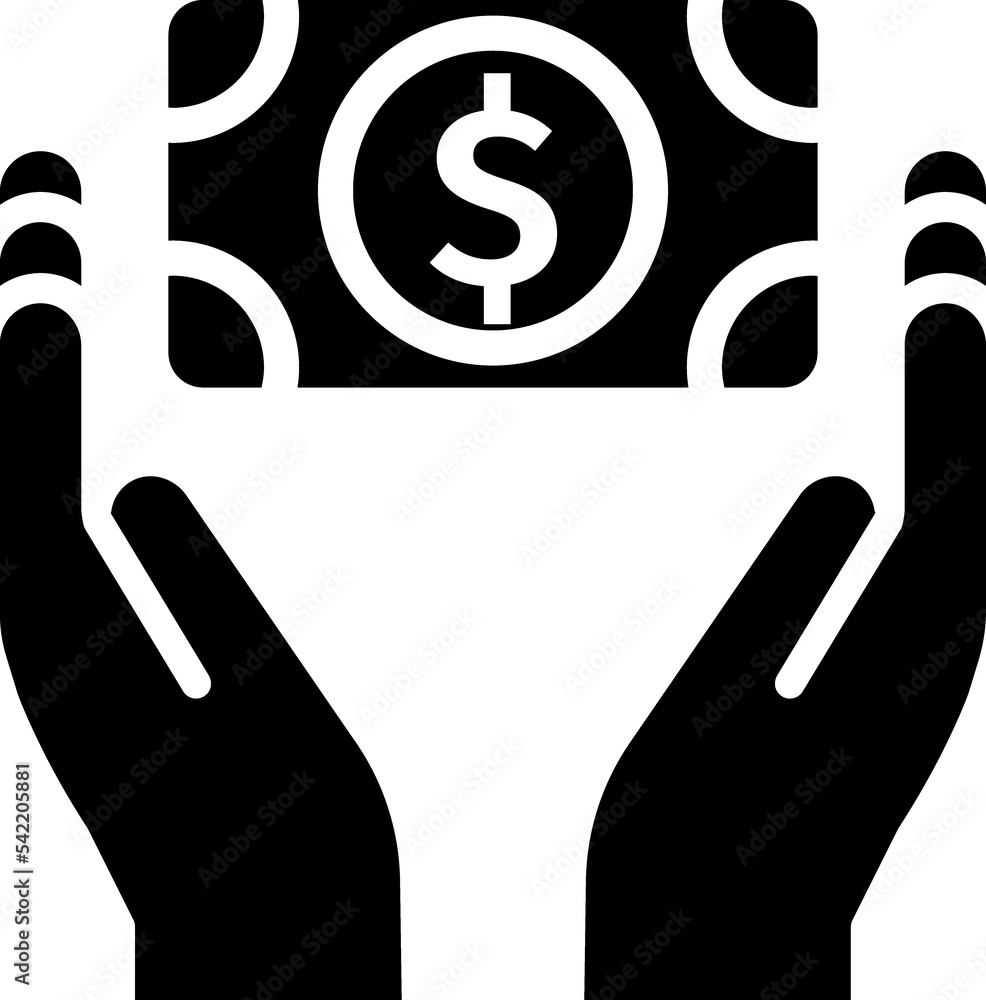 Money, currency, dollar black glyph symbol Money, currency, dollar black glyph symbol