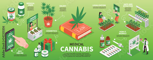 Medical Cannabis Isometric Infographics
