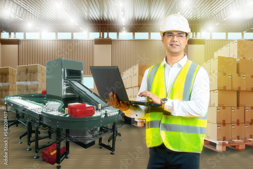 Man inside logistics wareho...