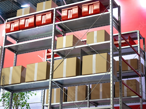 Warehouse interior. Metal s...