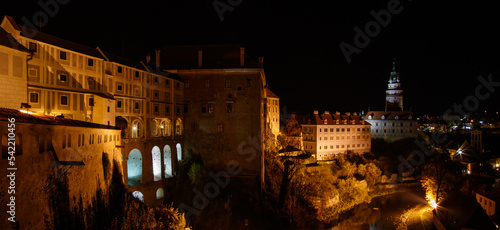 night view to Cesky Krumlov castle - Czech republic