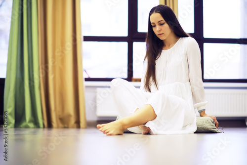 Relaxed serene pretty young woman at home, happy calm lady dream enjoy wellbeing breathing fresh air in cozy home Free Download Relaxed serene pretty young woman at home, happy calm lady dream enjoy wellbeing breathing fresh air in cozy home - GFXLoad