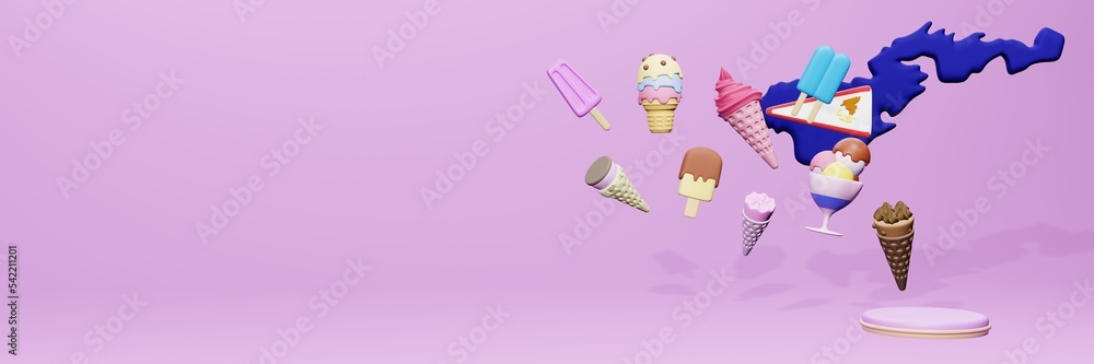 3d rendering of ice cream consumption in American samoa for social media content