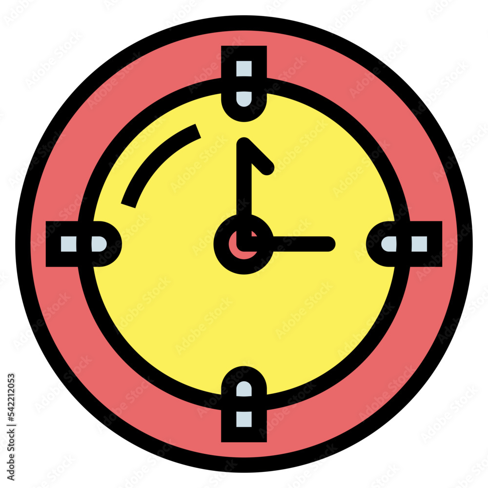 clock filled outline icon style clock filled outline icon style