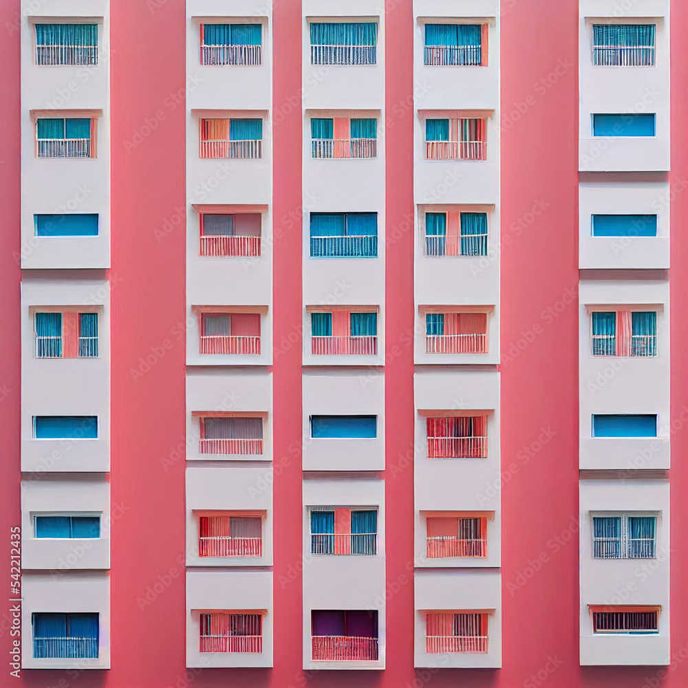 pink house facade