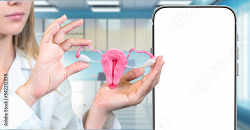 Female uterus. Phone templa...