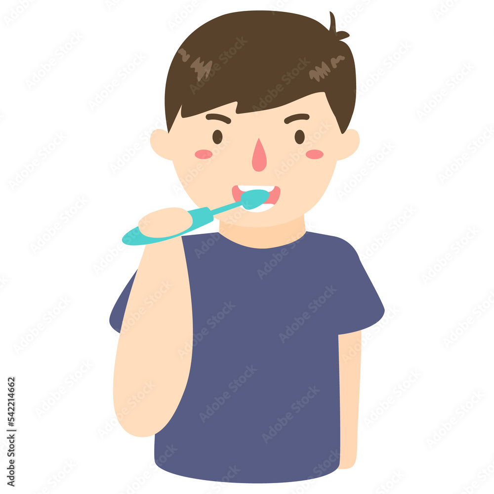 boy brushing his tooth