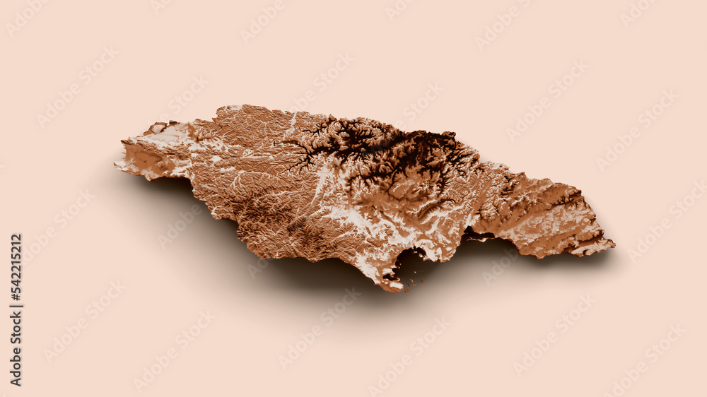 Map of Jamaica in old style, brown graphics in a retro style Vintage Style. High detailed 3d illustration Map of Jamaica in old style, brown graphics in a retro style Vintage Style. High detailed 3d illustration