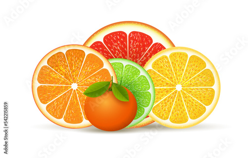Orange tangerine lemon grapefruit