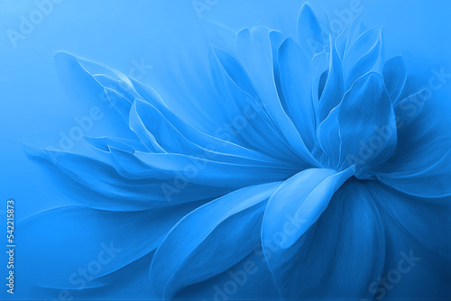 Blue background texture, wavy floral pattern design , icy windy and curvy illustration winter art  © Musashi_Collection