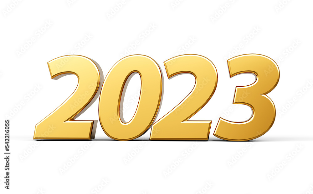 Happy new year 2023 isolated on white background 3d illustration Happy new year 2023 isolated on white background 3d illustration