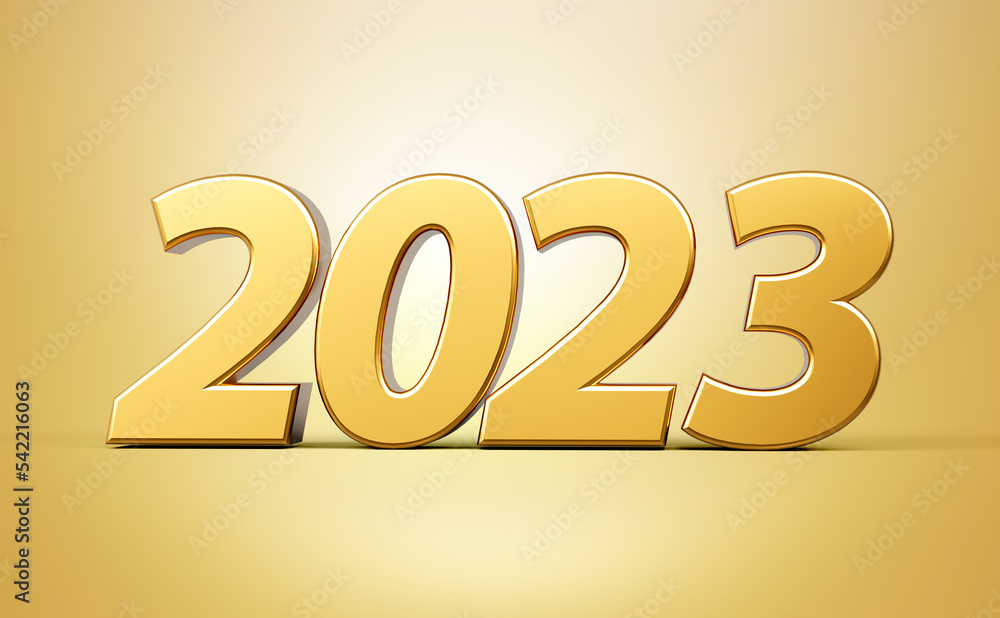 Happy new year 2023 isolated on white background 3d illustration Happy new year 2023 isolated on white background 3d illustration