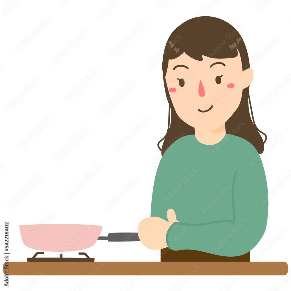 Smiley woman cooking in the kitchen Smiley woman cooking in the kitchen