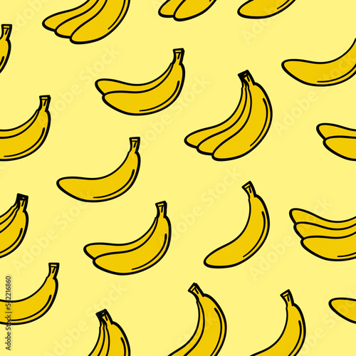 Hand drawn banana seamless pattern