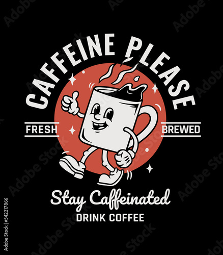 Coffee design. Hand-drawn vector graphics for t-shirt prints, posters and other uses.