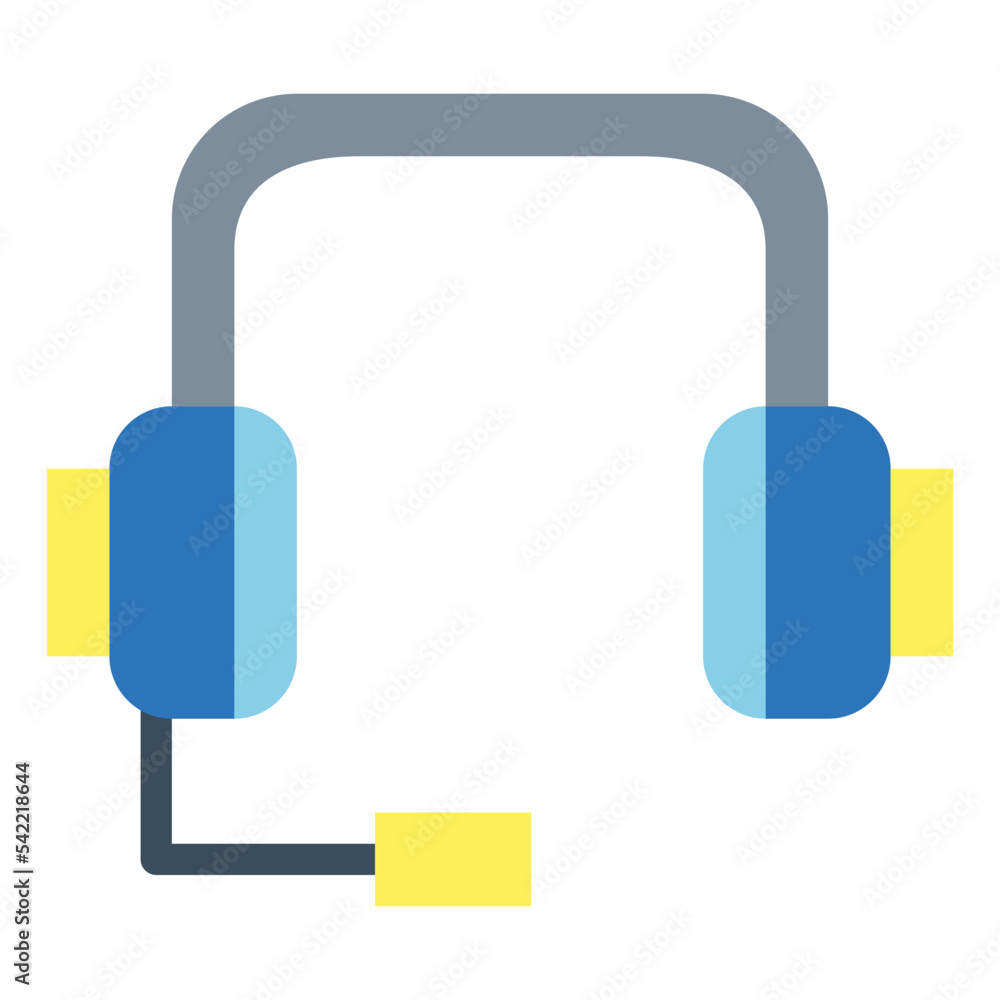 headset flat icon style headset flat icon style