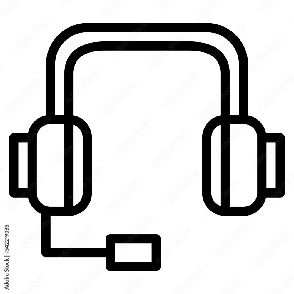 headset line icon style headset line icon style