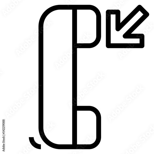 Phone receiver line icon style