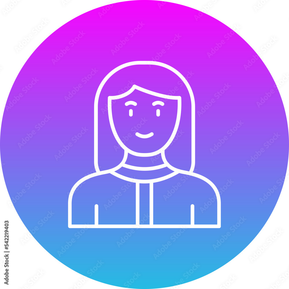 Massage Therapist Gradient Circle Line Inverted Icon Massage Therapist Gradient Circle Line Inverted Icon