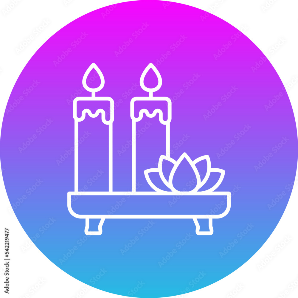 Candle Gradient Circle Line Inverted Icon