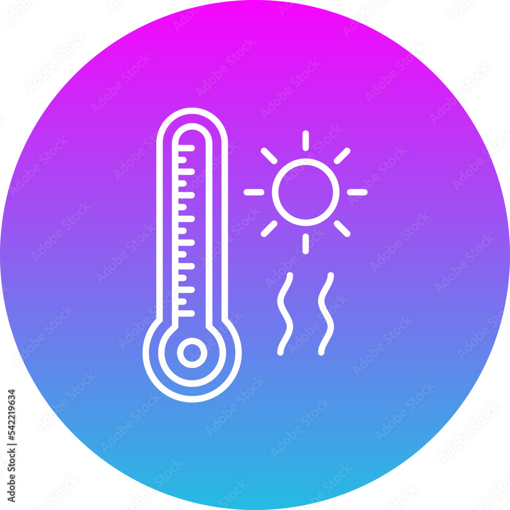 Hot Temperature Gradient Circle Line Inverted Icon Hot Temperature Gradient Circle Line Inverted Icon