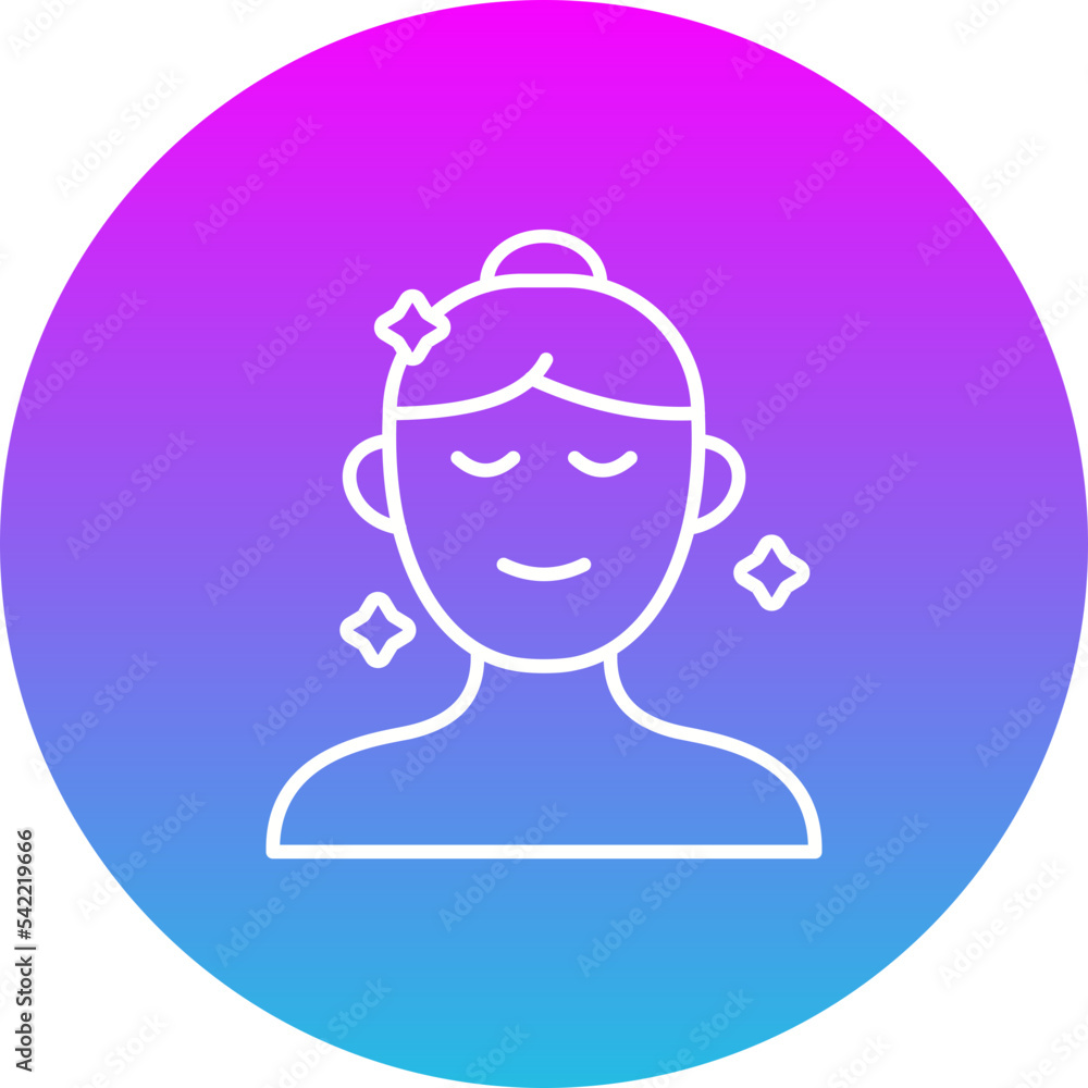 Beauty Treatment Gradient Circle Line Inverted Icon Beauty Treatment Gradient Circle Line Inverted Icon