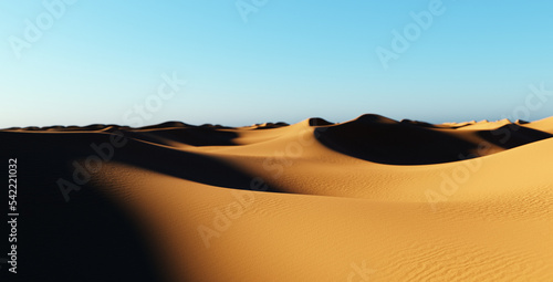 Desert landscape at daylight. 3D rendering.