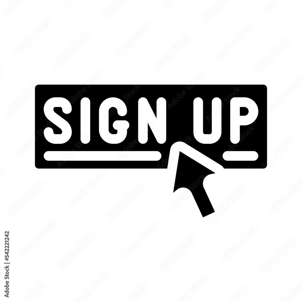 sign up registration glyph icon vector. sign up registration sign. isolated symbol illustration sign up registration glyph icon vector. sign up registration sign. isolated symbol illustration
