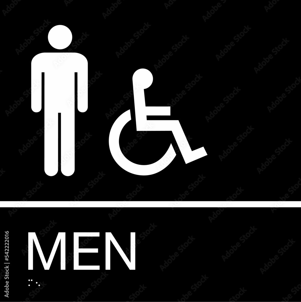 Office Restroom Identification Sign Styles Accessible Men’s Restroom