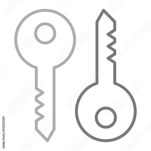 Key Greyscale Line Icon