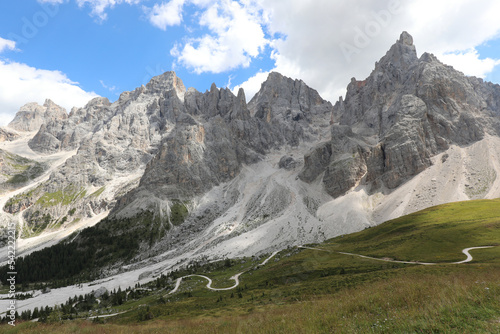 Italian Alps of the Dolomites group in Italy between the Veneto and Trentino regions
