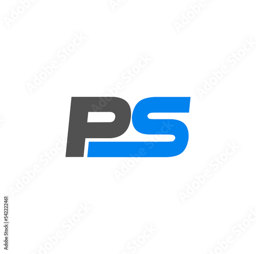 Fotografie PS typography icon. PS on white background brand name.