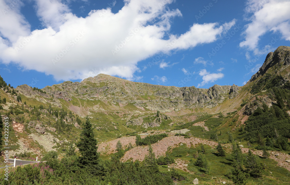 Panorama of the mountains of Northern Italy in the summer