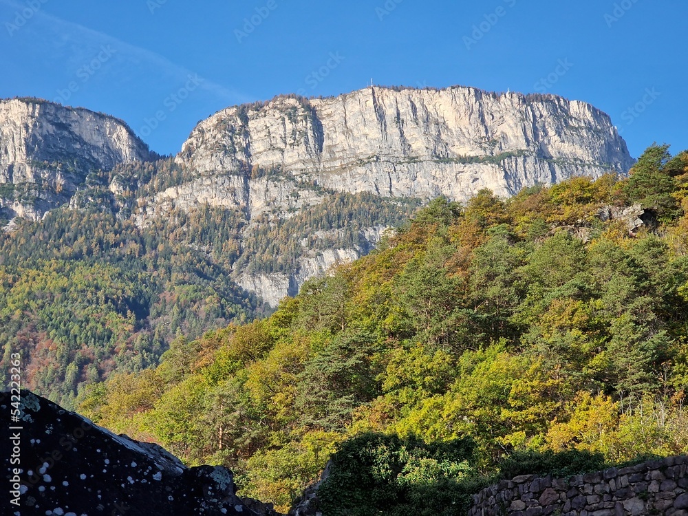 Obraz premium Mountain trail for hikers in Eppan in South Tyrol, Italy.