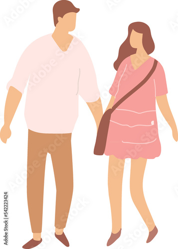 Couple in love flat illustration. Dating