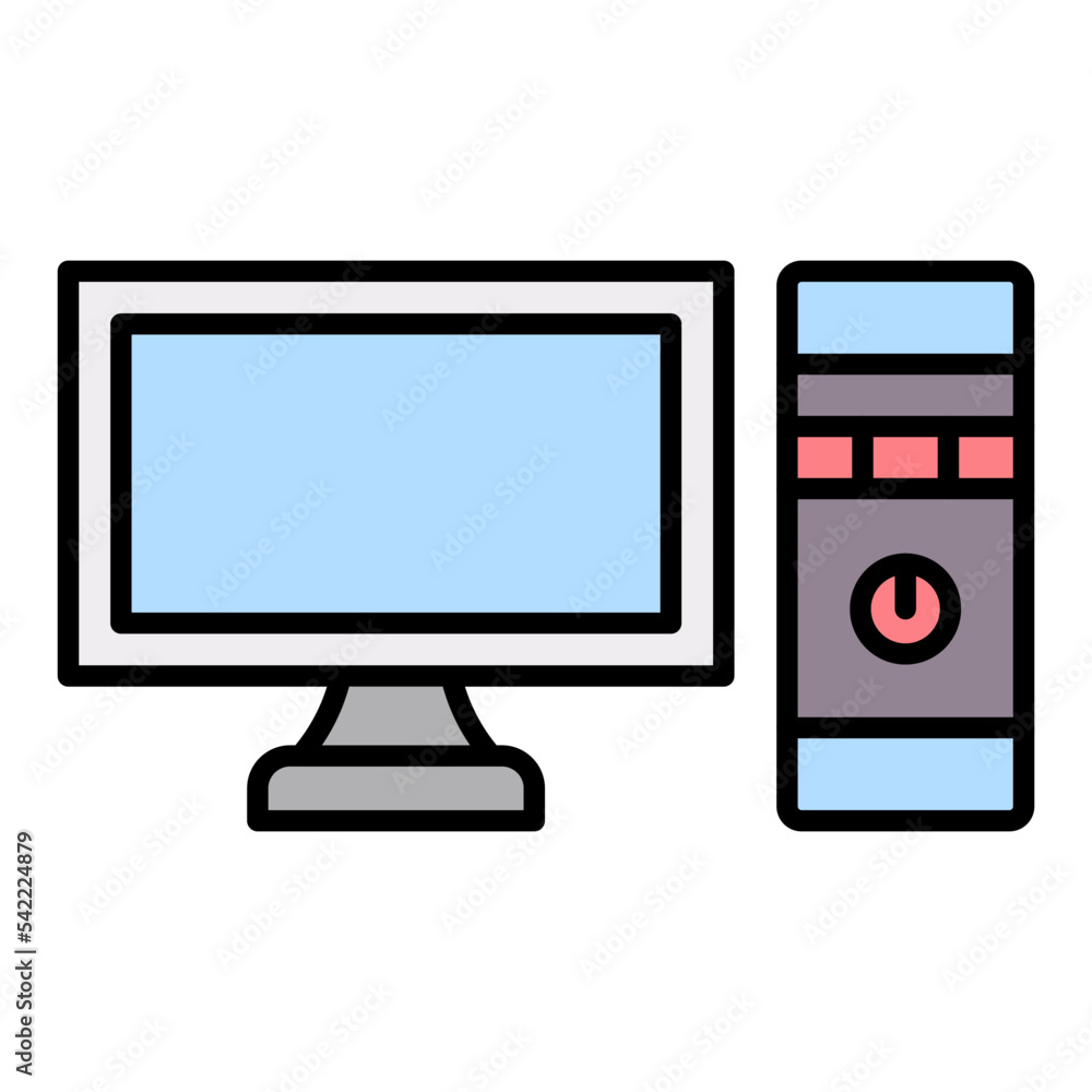 Computer Filled Line Icon Computer Filled Line Icon