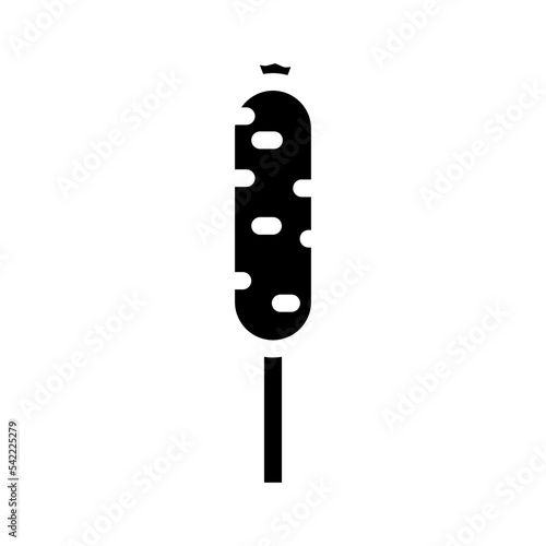 fried sausage meat glyph icon vector. fried sausage meat sign. isolated symbol illustration