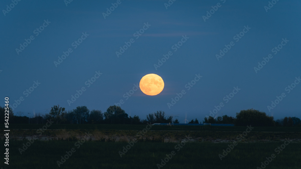 full moon rise up at Hansweert Zeeland, The Netherlands. full moon rise up at Hansweert Zeeland, The Netherlands.