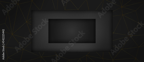 black abstract square paper cut luxury frame
