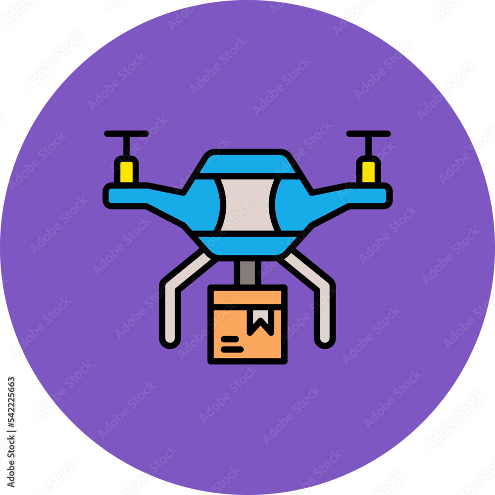 Drone Delivery Multicolor Circle Filled Line Icon Drone Delivery Multicolor Circle Filled Line Icon