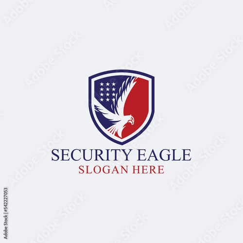 Free Download Eagle vector logo, eagle protection eagle logo template design with vector shield combination, - GFXLoad