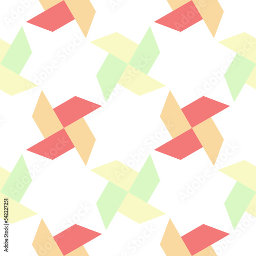 paper windmill seamless pattern on white background