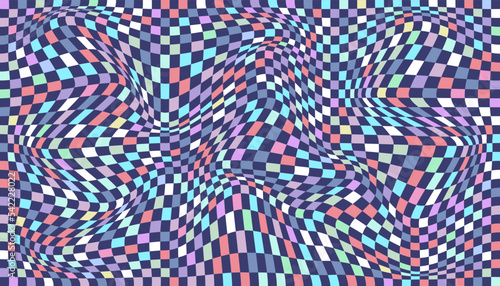 Checkered background with distorted squares