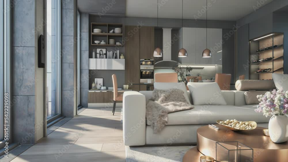 Penthouse Open Area Apartment - 3d visualization
