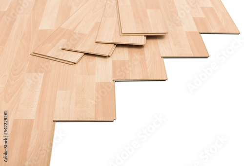 Laminate flooring isolated on white