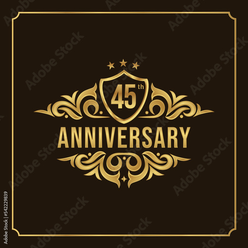 Collection of isolated anniversary logo numbers 1 to 1 million with ribbon vector illustration | Happy anniversary 45th