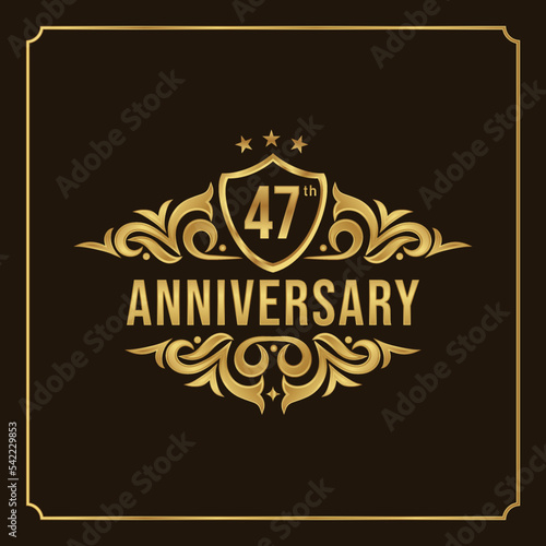 Collection of isolated anniversary logo numbers 1 to 1 million with ribbon vector illustration | Happy anniversary 47th