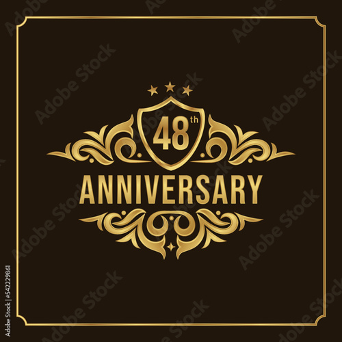 Collection of isolated anniversary logo numbers 1 to 1 million with ribbon vector illustration | Happy anniversary 48th